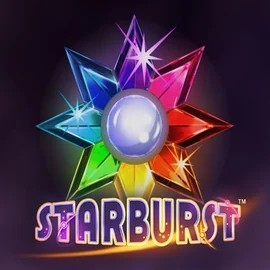 Starburst slot logo by NetEnt at BetOnRed Casino